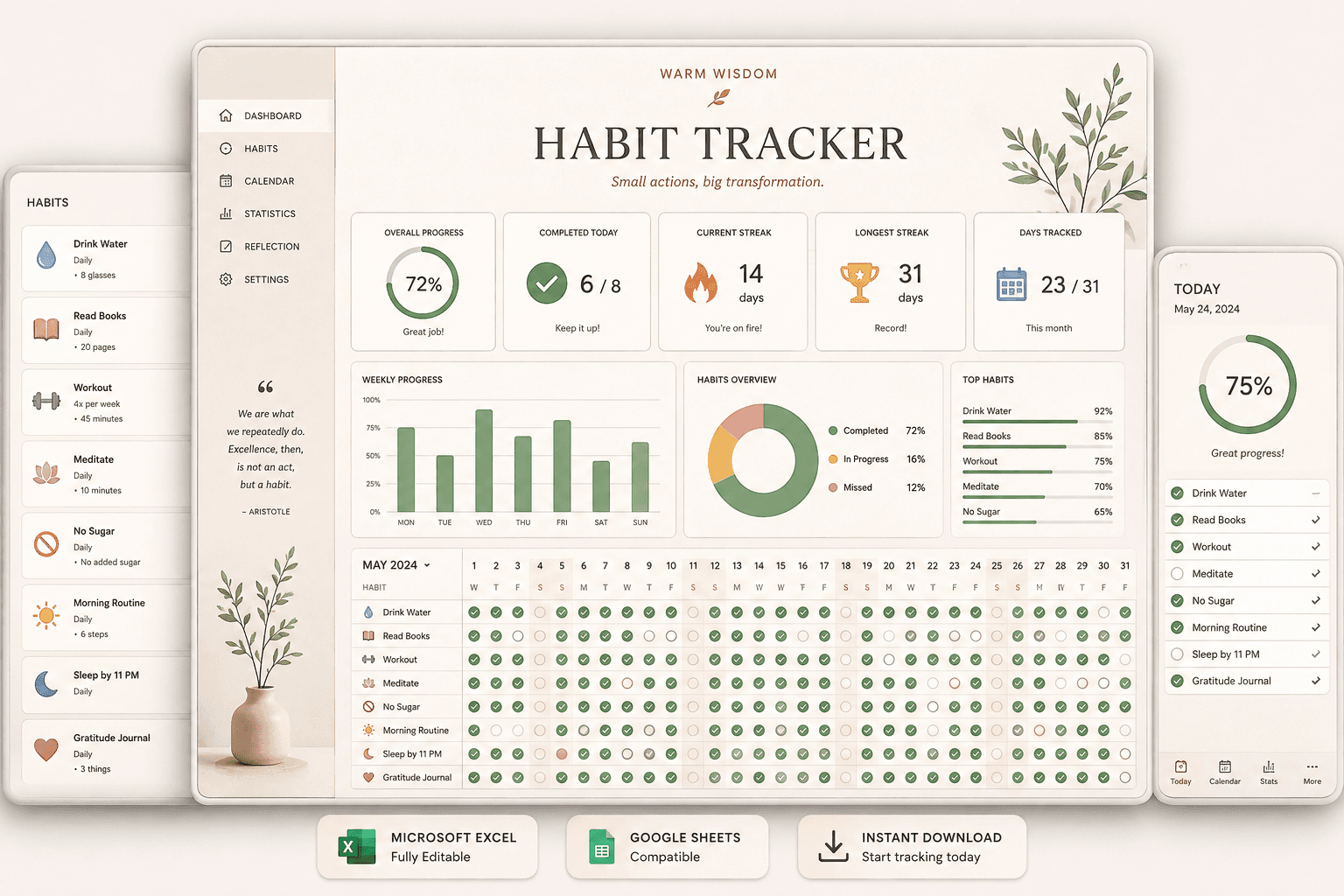 Warm Wisdom Habit Tracker
